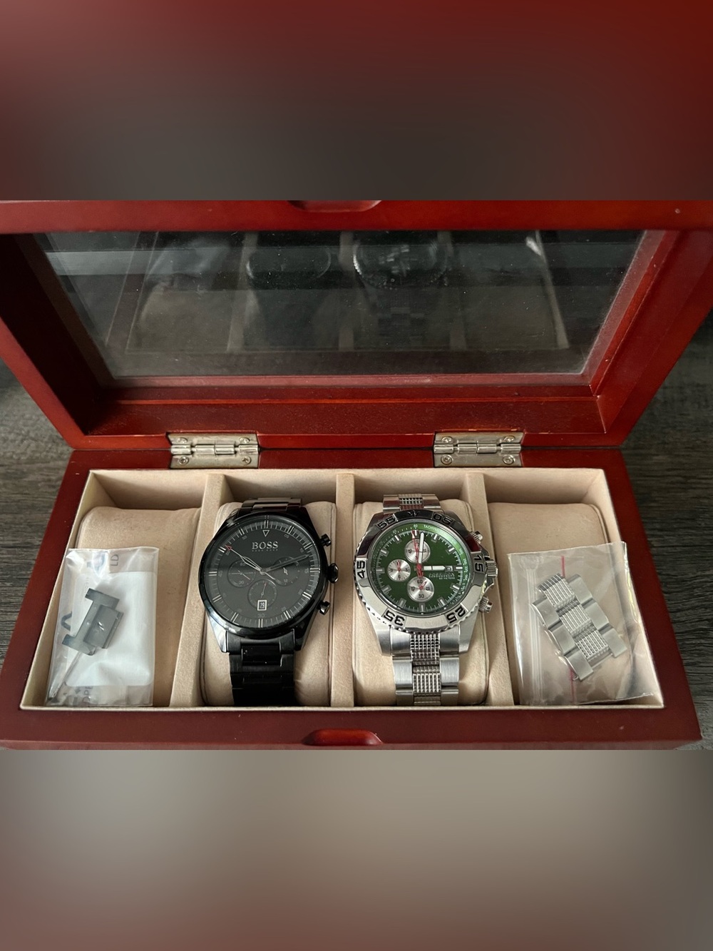 Men’s Boss & Poseidon Watch Bundle (w/extra links) & Watch Box
